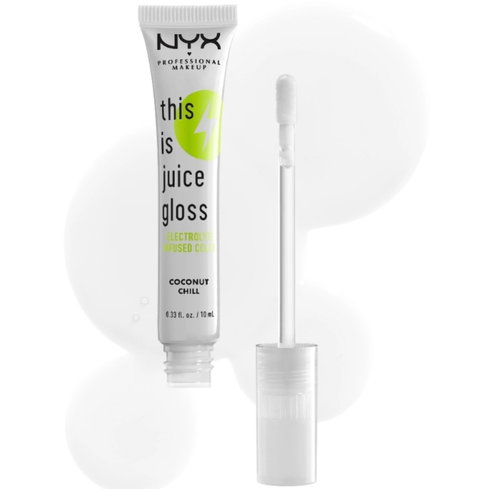 NYX THIS IS JUICE COCONUT CHILL HYDRATING LIP GLOSS.